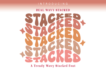 Design with Real Wavy Stacked Font Typography